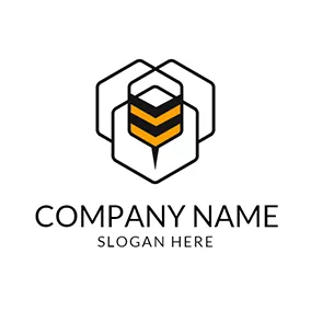Corporate Logo Abstract Honey and Bee Icon logo design