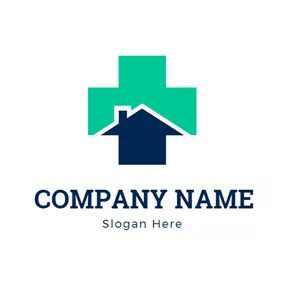 Rectangle Logo Abstract House and Plus logo design