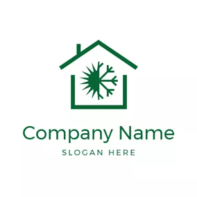 Cool Logo Abstract House and Snowflake logo design