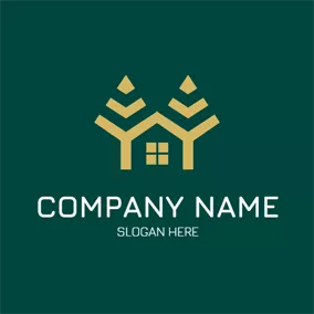 Cube Logo Abstract House and Tree logo design