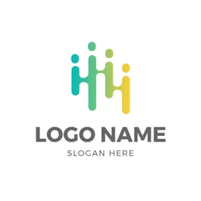 Dotted Logo Abstract Human and Edm logo design