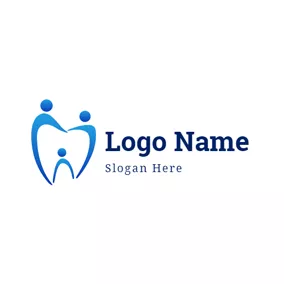 牙齒Logo Abstract Human and Tooth logo design
