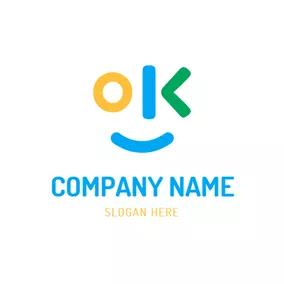 O Logo Abstract Human Face and Ok logo design