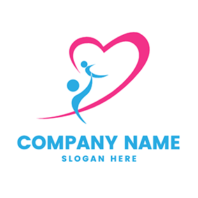 ハートロゴ Abstract Human Heart Mom logo design