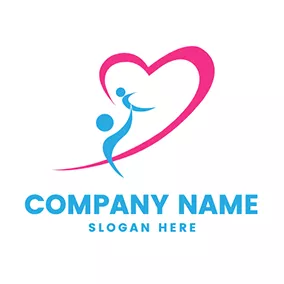 Design Logo Abstract Human Heart Mom logo design