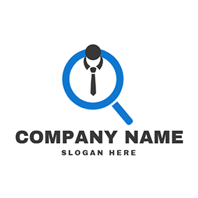 Man Logo Abstract Human Magnifier Search logo design