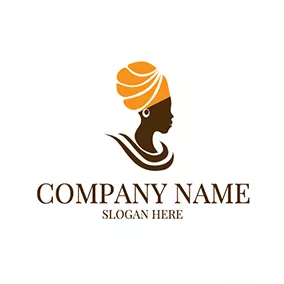 Curve Logo Abstract Human Profile African logo design