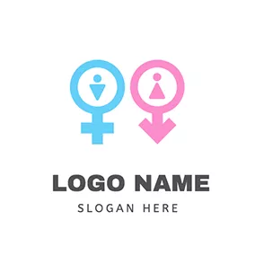 人類logo Abstract Human Symbol Gender logo design