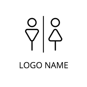 Logotipo De Triángulo Abstract Human Triangle Toilet logo design
