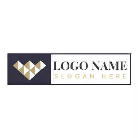 Wロゴ Abstract Khaki Letter W logo design
