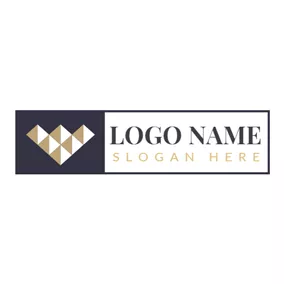 White Logo Abstract Khaki Letter W logo design