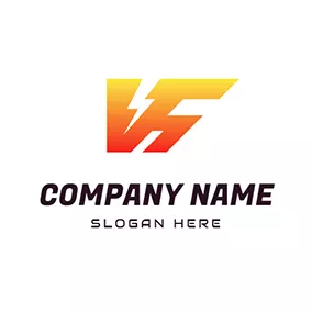 Flash Logo Abstract Lightning Letter V S logo design