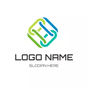 鏈條logo Abstract Line and Chain logo design