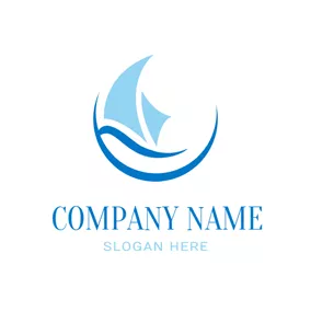 Import Logo Abstract Line and Sailboat logo design
