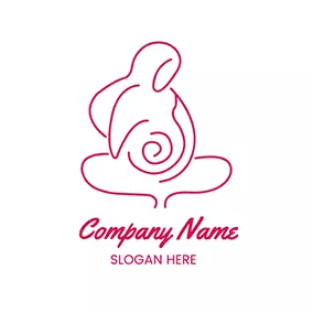Curve Logo Abstract Line Pregnant Woman logo design