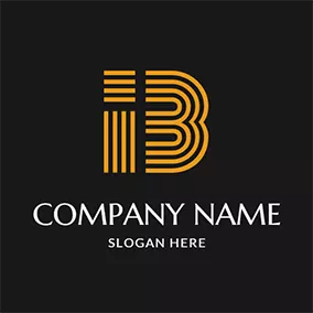 I B Logo Abstract Line Stripe Letter I B logo design