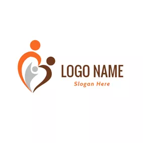 People Logo Abstract Loving Family logo design