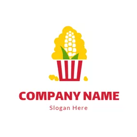 Popcorn Logo Abstract Maize and Popcorn logo design