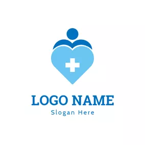 Nurse Logo Abstract Man and Heart logo design
