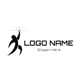 Human Logo Abstract Man and Spark logo design