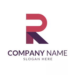 Combination Logo Abstract Maroon Letter R logo design