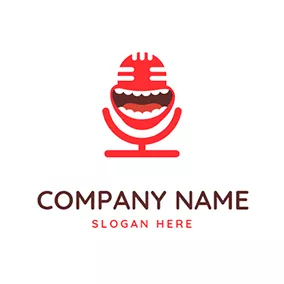 Comedy Logo Abstract Microphone and Mouth logo design