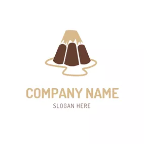Beige Logo Abstract Mountain and Jelly logo design