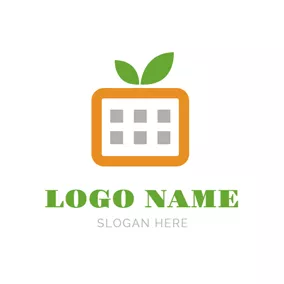 日曆 Logo Abstract Orange and Calendar logo design