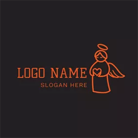 Holy Logo Abstract Orange Angel Icon logo design