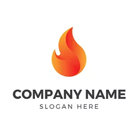 燃えさかるロゴ Abstract Orange Fire Flame logo design
