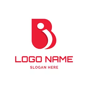 I Logo Abstract Paper Folding Letter I B logo design