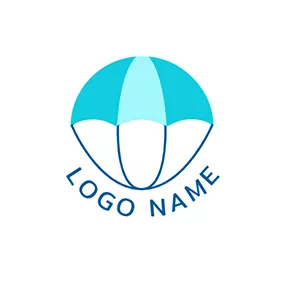 カーブのロゴ Abstract Parachute Logo logo design