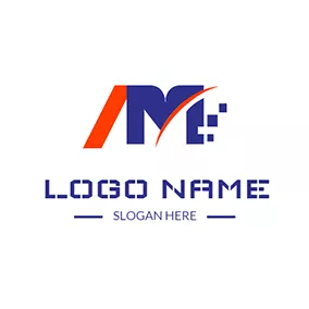 Ma Logo Abstract Partition Letter A M logo design