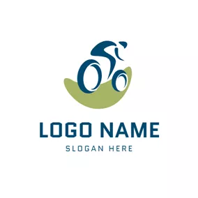 自行车Logo Abstract Pathway and Bike logo design