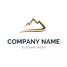 Alpine Logo Abstract Pathway and Mountain logo design