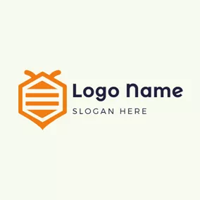 Insect Logo Abstract Pentagon and Bee logo design