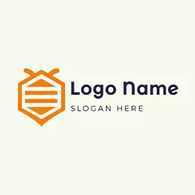 Logótipo Abstrato Abstract Pentagon and Bee logo design