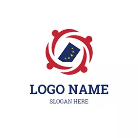 同盟ロゴ Abstract People and Blue Ballot logo design
