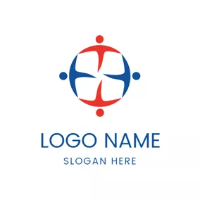 Giving Logo Abstract People and United Community logo design
