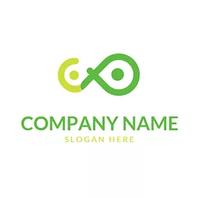 Collaboration Logo Abstract People Infinity Letter P C logo design