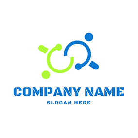 Human Logo Abstract People Magnifier Search logo design