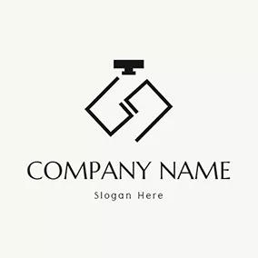 代理店ロゴ Abstract Perfume Bottle Geometry logo design