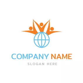 Human Logo Abstract Person and Globe logo design