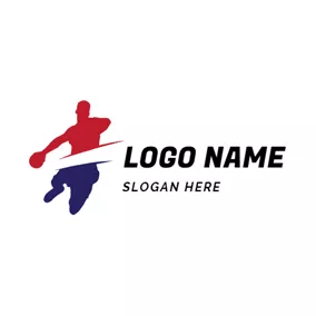 Athlete Logo Abstract Player and Handball logo design