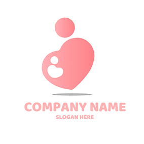 Pink Logo Abstract Pregnant Woman logo design