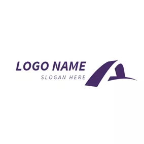 ケーブルのロゴ Abstract Purple Bridge logo design
