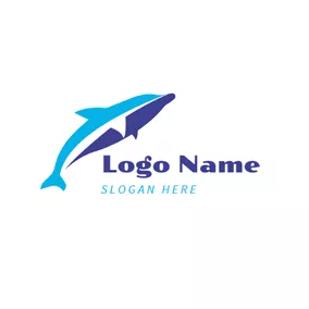 海豚 Logo Abstract Purple Dolphin logo design