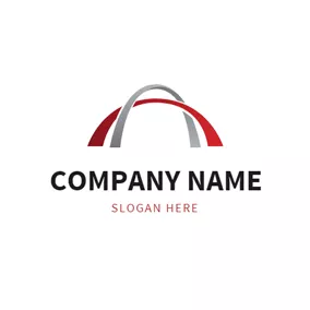 Arch Logo Abstract Red and Gray Arch logo design