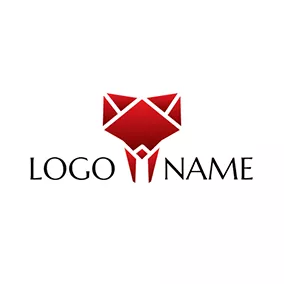 Logotipo De Collage Abstract Red Fox Head Icon logo design