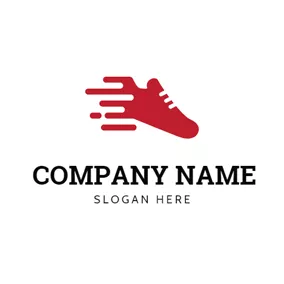 Logótipo De Sapatilhas Abstract Red Sneaker Shoe logo design